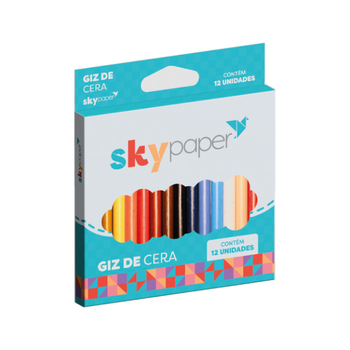91928c768160d1ebf7f315fd7c29b29d.jpg Giz de Cera 12 Cores Sky SK1102 - Imagem 1